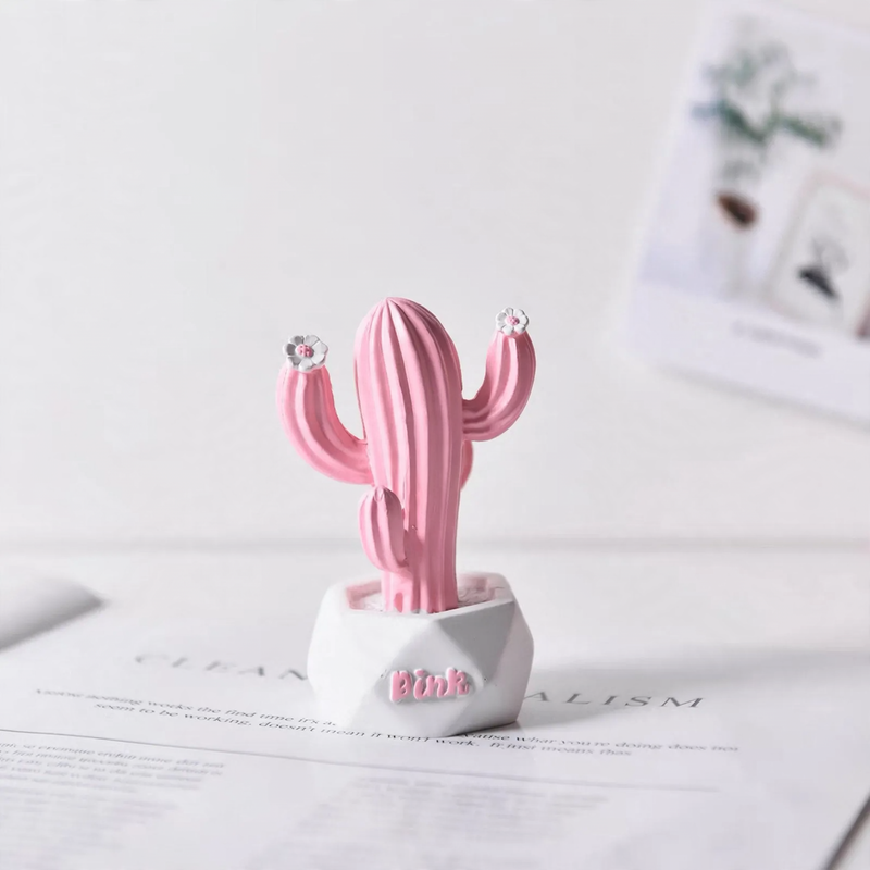 Cactus decor made of resin, painted