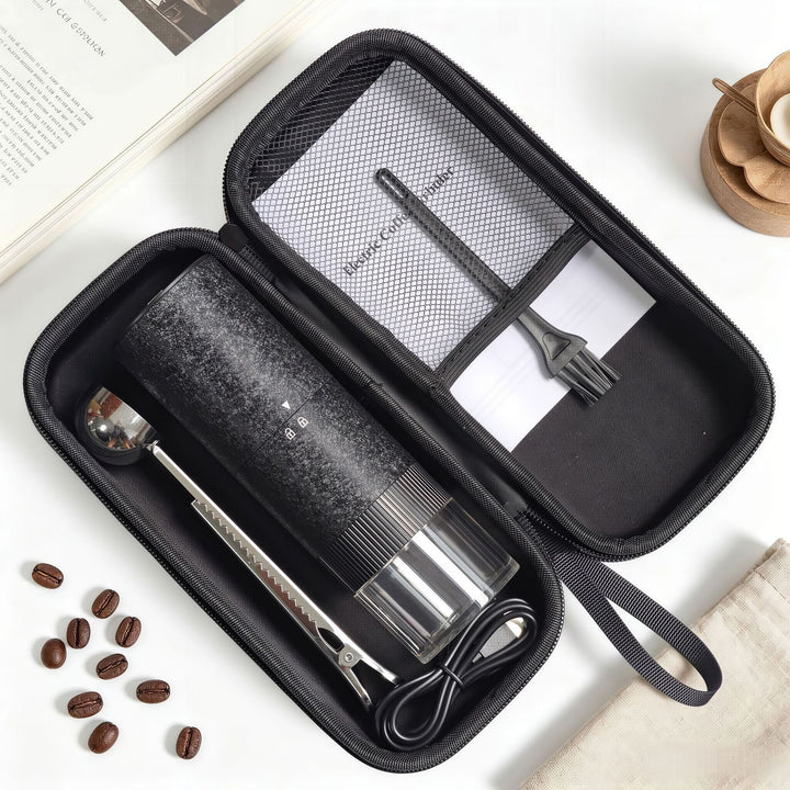 Electric coffee grinder with steel grinding mechanism