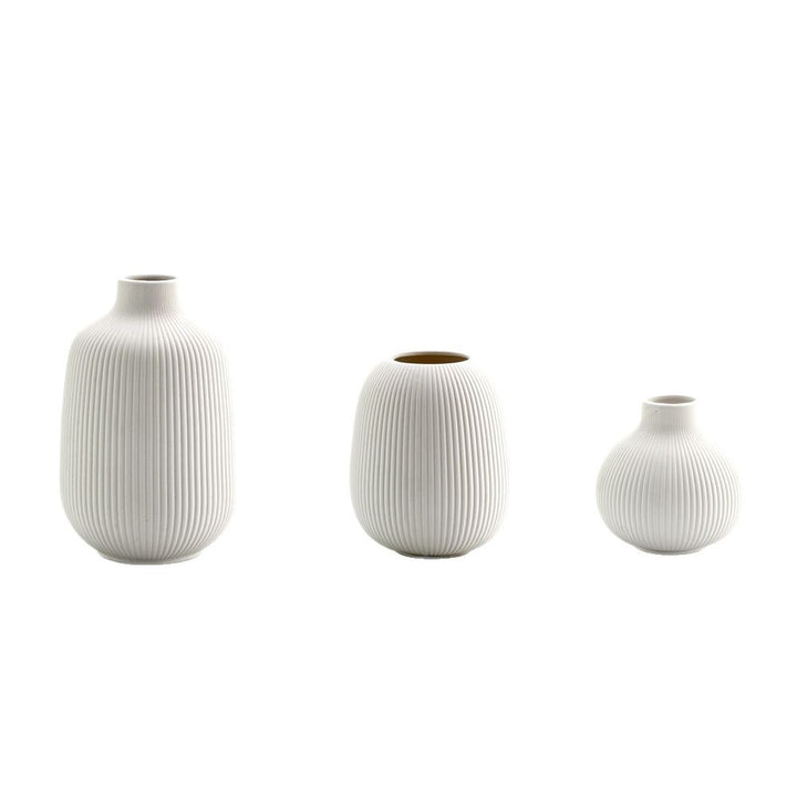Ceramic flower vase, country house style, woven texture
