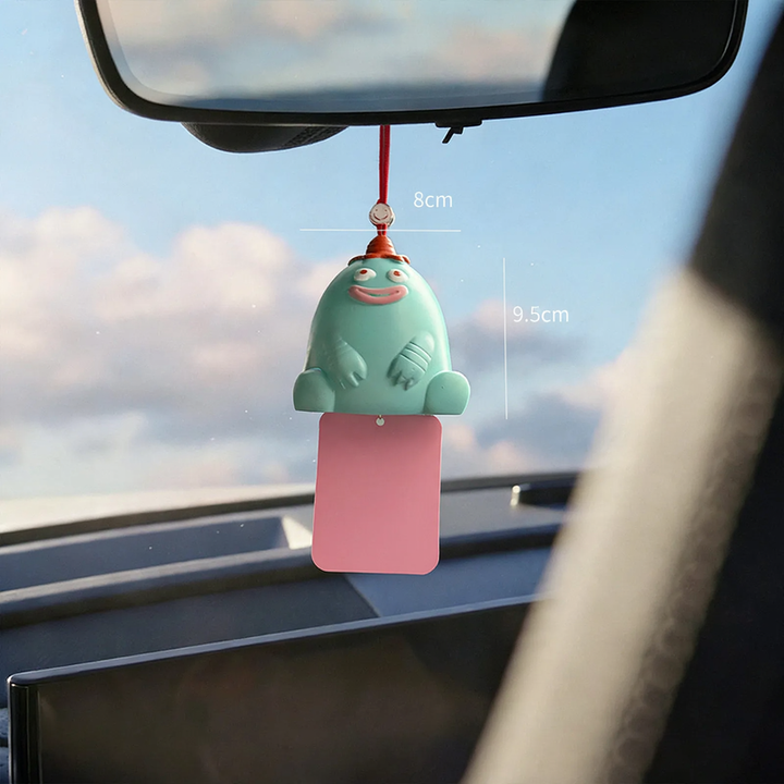 Scent hanger for rearview mirror with monster motif
