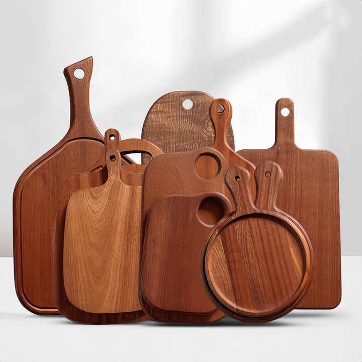 Wood cutting board, square, single or 3-piece set