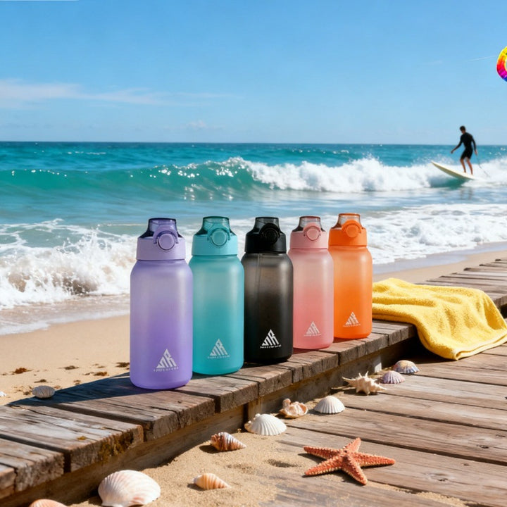 1L water bottle with aroma inserts and straw