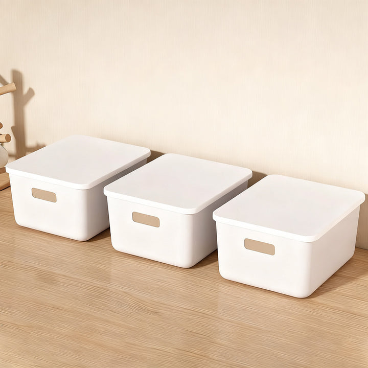 Plastic storage box for desk and cabinet