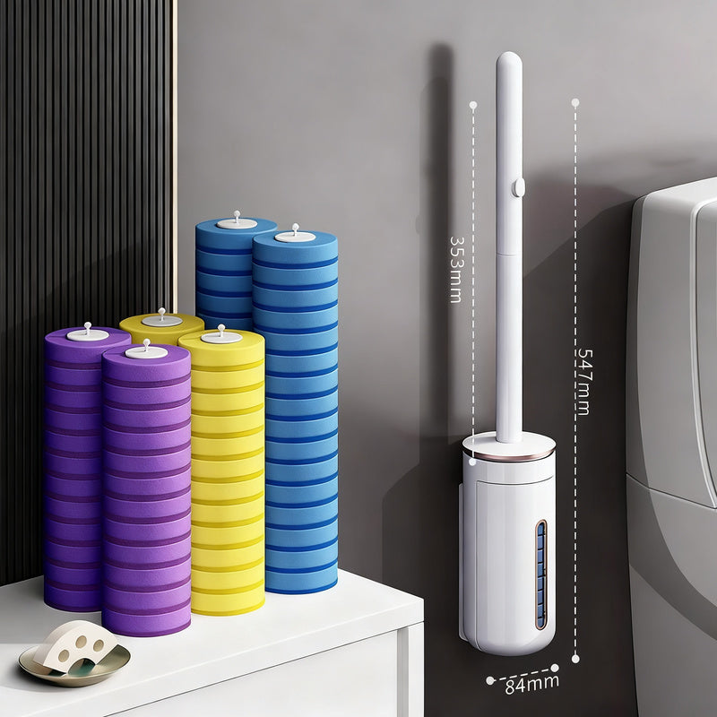 Toilet brush with interchangeable heads