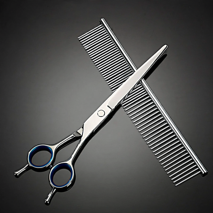 Stainless steel shear set for dog grooming