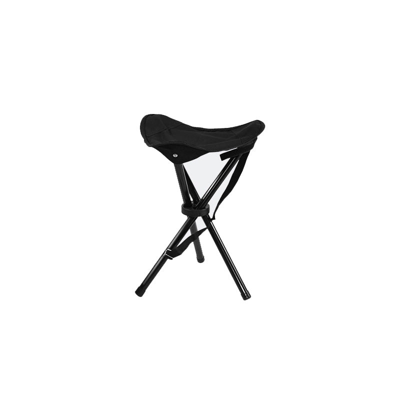 Foldable camping stool, triangular, steel frame