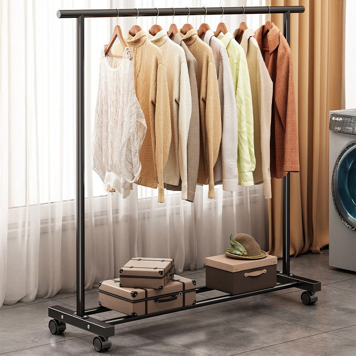 Standard clothing rack made of carbon steel, mobile
