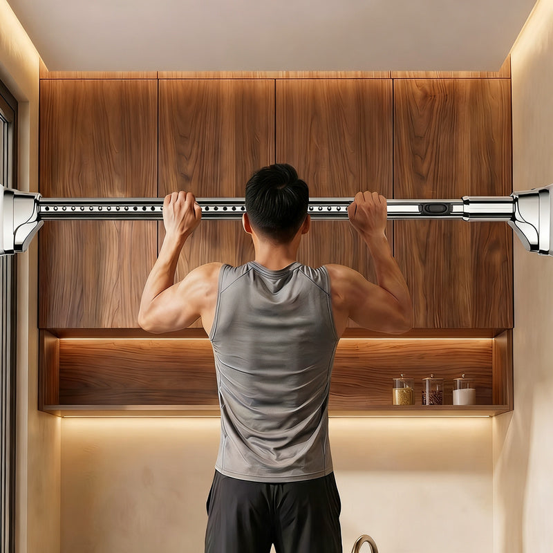 Extendable laundry rack made of stainless steel, no drilling required