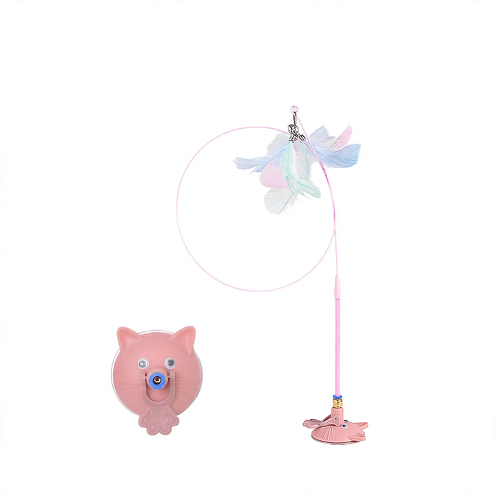 Cat toy with feathers and bell