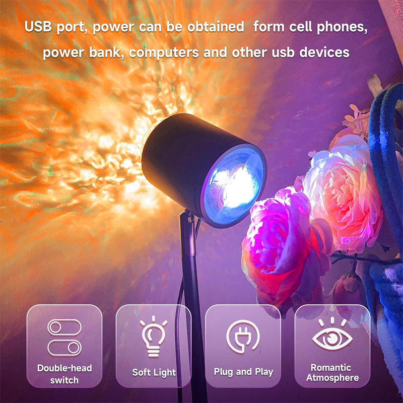 Sunset projection lamp with remote control, 40 cm