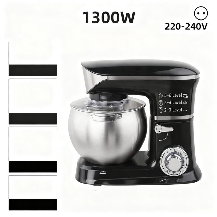 Kitchen machine 5 L, stainless steel, multiple plugs