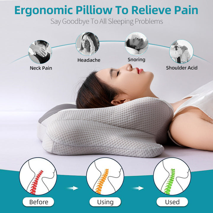 Neck support pillow made of memory foam, butterfly shape