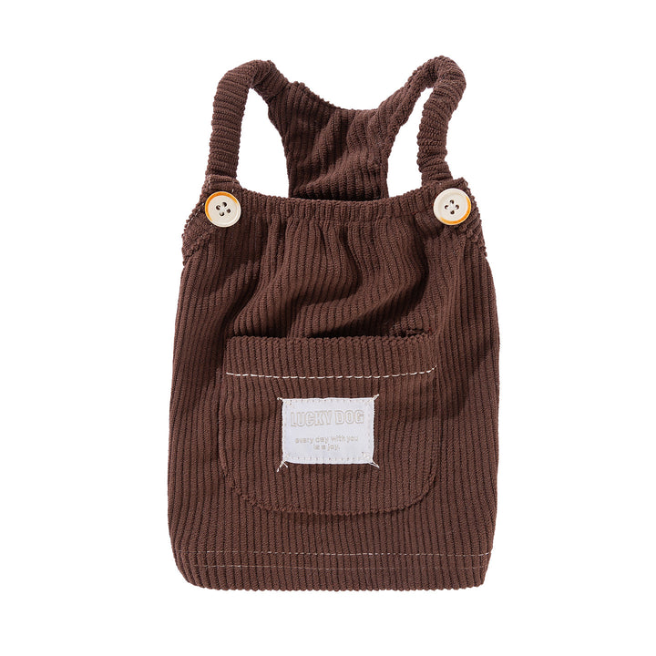 Dog carrier dress made of cord, with pocket
