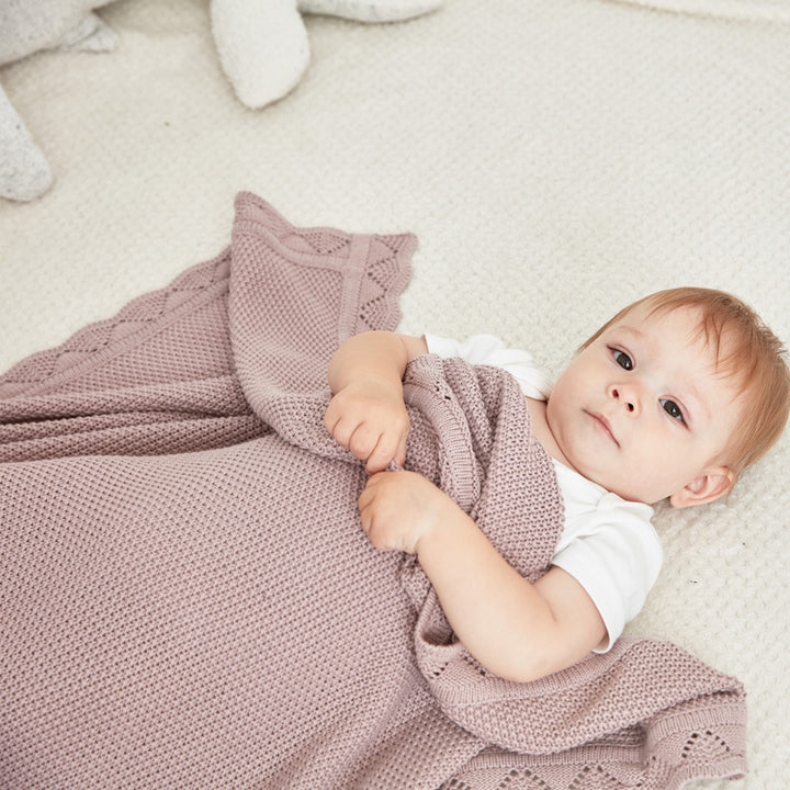 Cotton knitted blanket, 80×100 cm