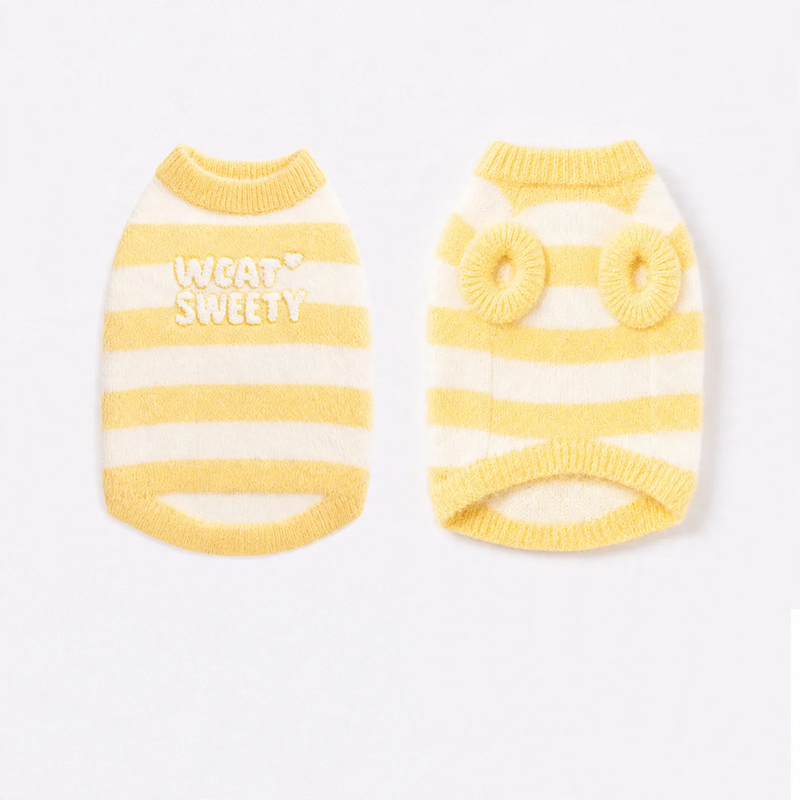 Knitted sweater for pets, two-armed, striped pattern