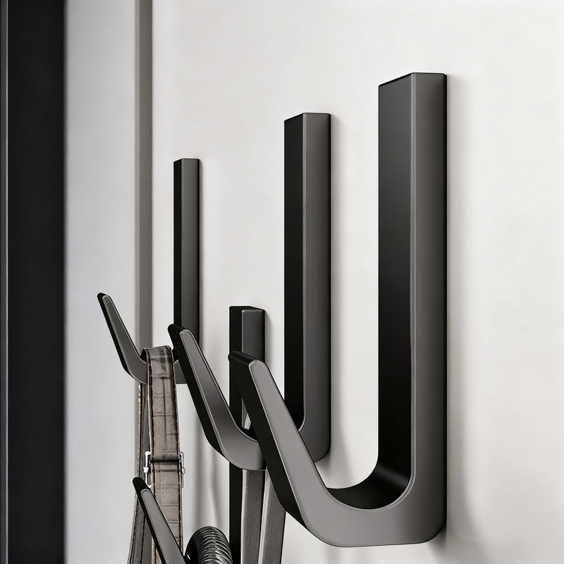 Aluminum wall hooks with adhesive surface