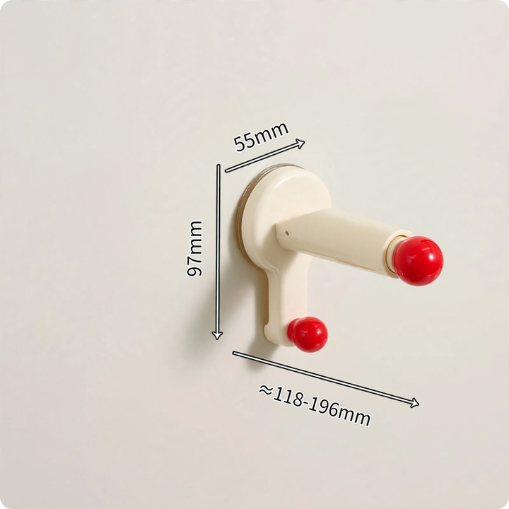 Extendable clothes rail, wall-mounted, without drilling