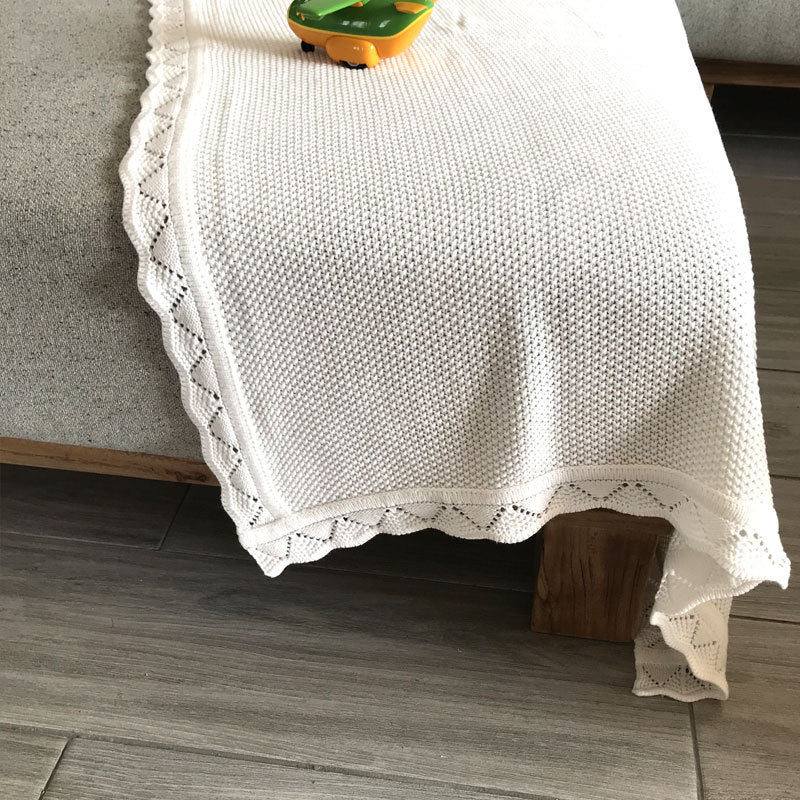 Cotton knitted blanket, 80×100 cm