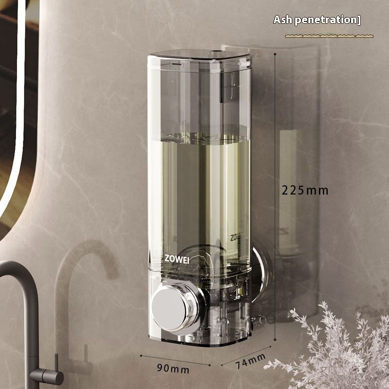 Wall soap dispenser, self-adhesive, pump