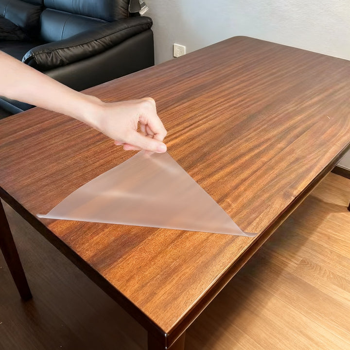 Transparent protective foil for tables and furniture