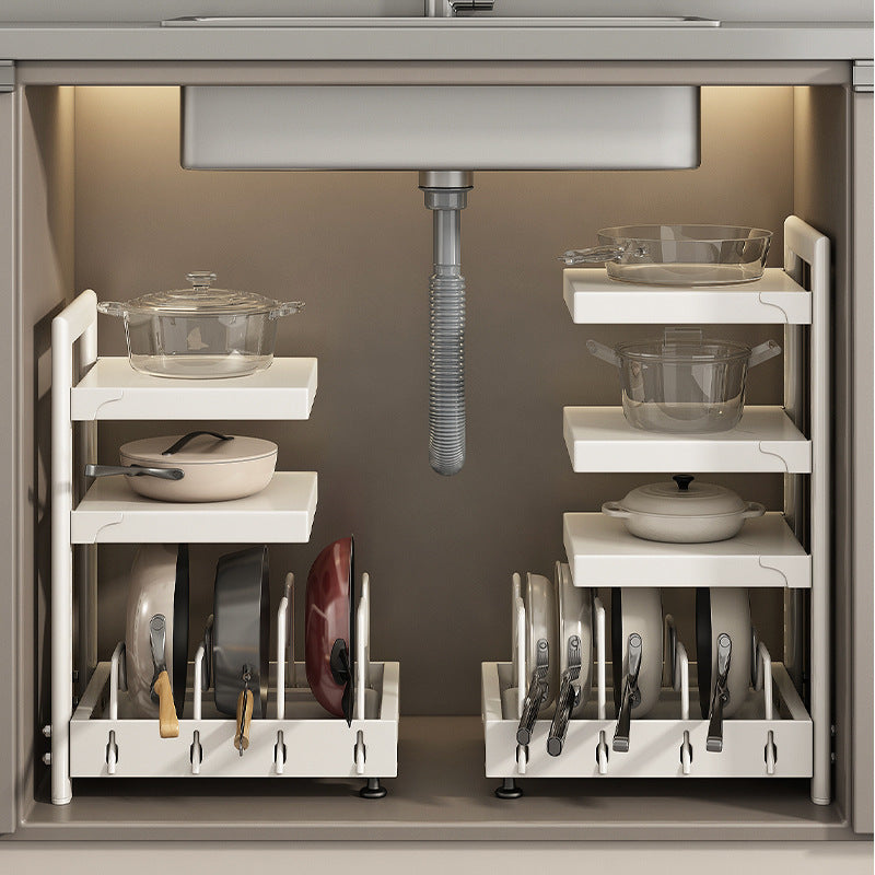 Carbon steel pot stand, 2–4 levels, height adjustable