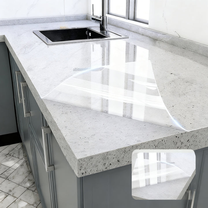 Kitchen countertop protective film, PET, oil and water resistant