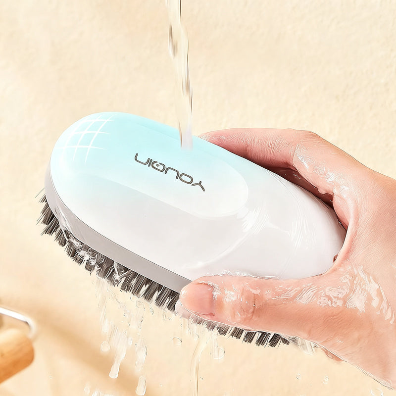 Shoe and laundry brush with soft bristles
