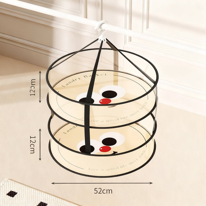 Foldable laundry drying nets, multilayer