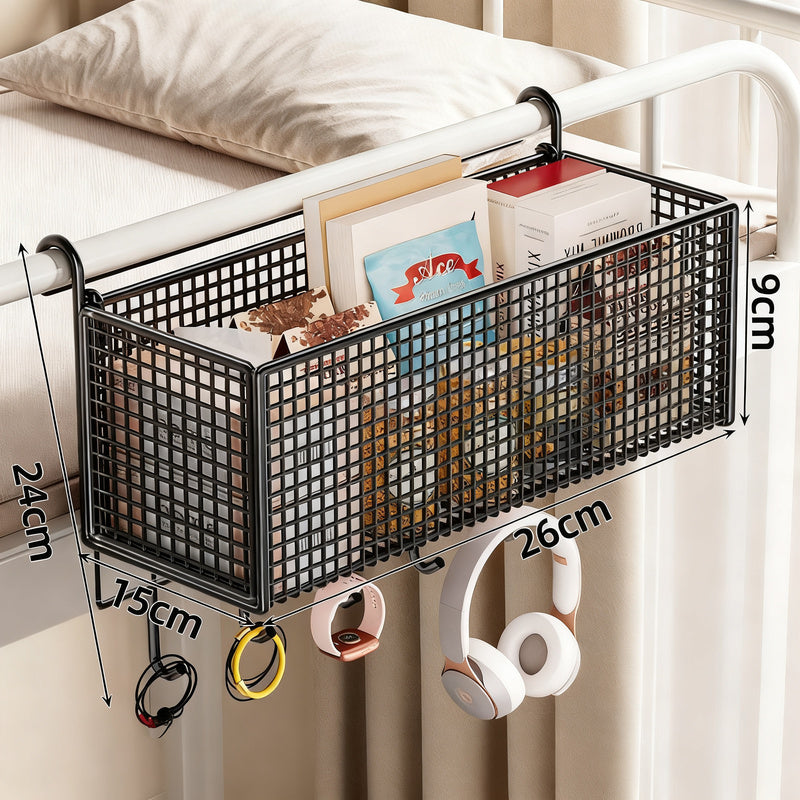 Bed shelf for hanging, steel mesh