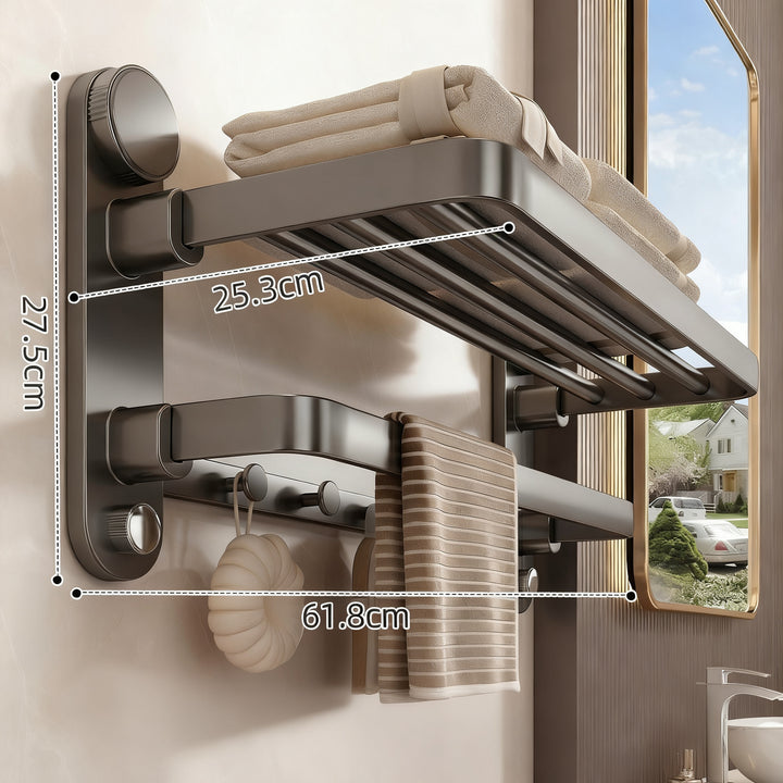 Adhesive Towel Holder, Metal, Modern