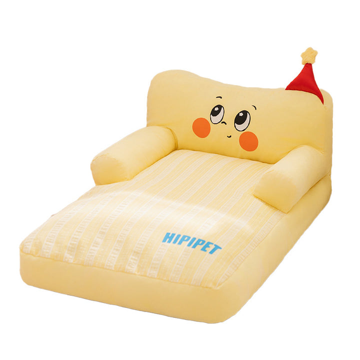 Cozy pet bed with backrest
