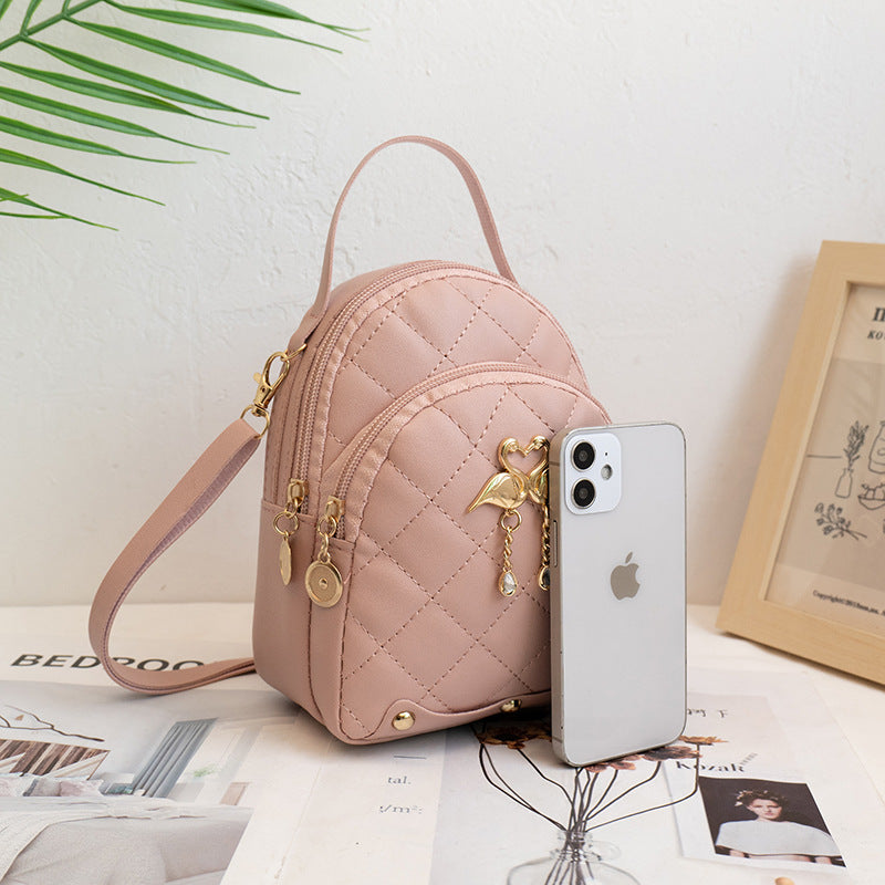 Embroidered backpack made of PU material