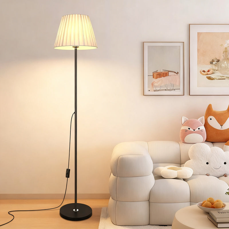 Floor lamp with fabric shade, Nordic style