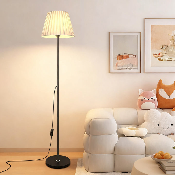 Floor lamp with fabric shade, Nordic style