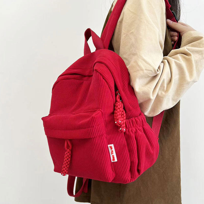 Women's backpack, cord, 20–35 L, for 13-inch laptop