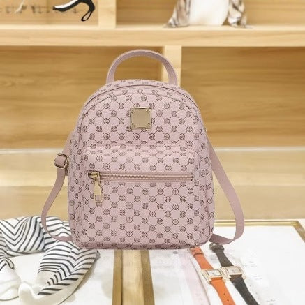 Mini backpack made of PU material with print pattern
