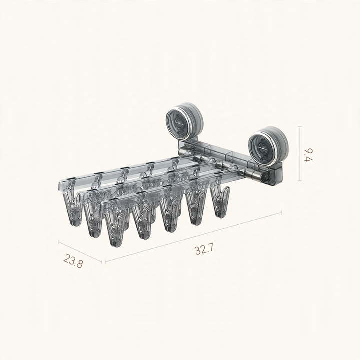 Clothes drying rack with suction cup, foldable, model YM.7002