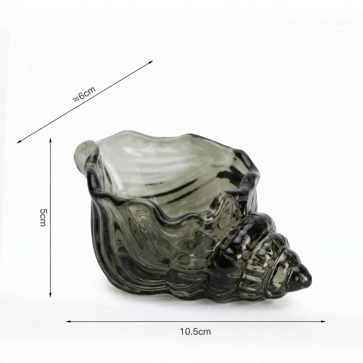 Glass candle holder shell shape, high borosilicate glass