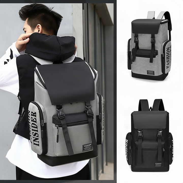 Men's canvas backpack, up to 16-inch laptop, breathable
