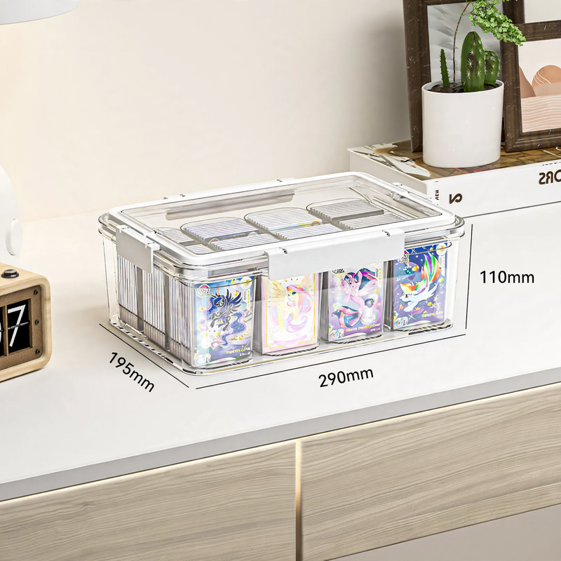 Card collection organizer, transparent, 5 compartments