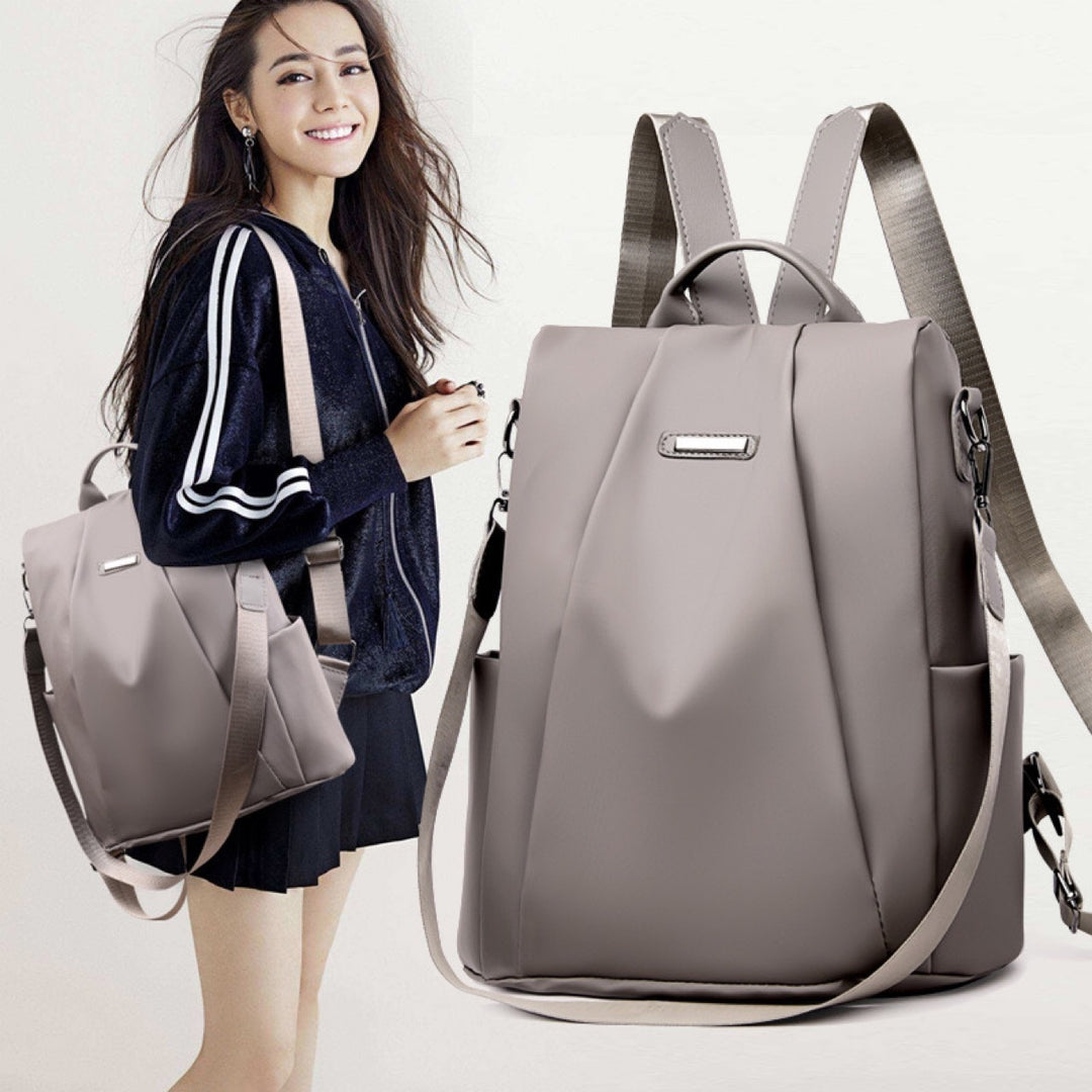 Nylon backpack for women, compact, leisure