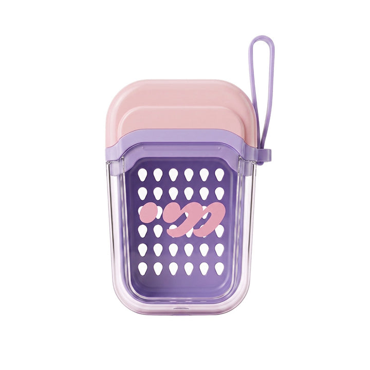Portable soap dish with lid and drain