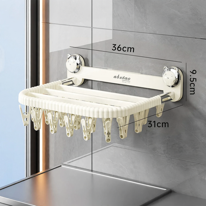 Wall-mounted drying rack, 27 clips