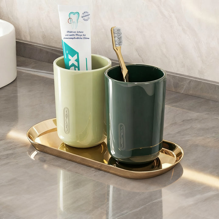 Portable toothbrush cup made of plastic