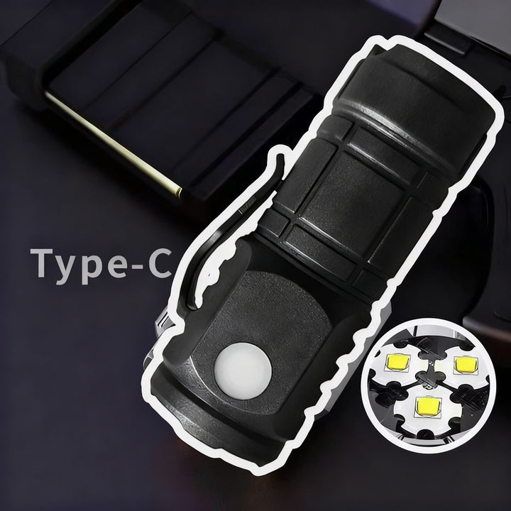 LED flashlight, rechargeable, 13–29 cm