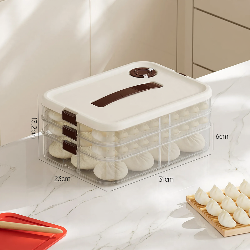 Plastic storage box for dumplings