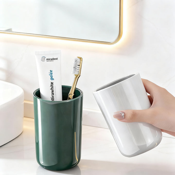 Portable toothbrush cup made of plastic