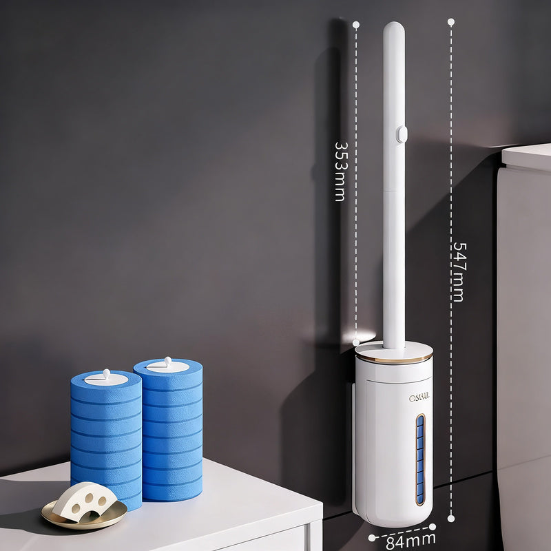 Toilet brush with interchangeable heads