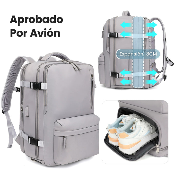 Expandable travel backpack, 36–55 L, for laptops