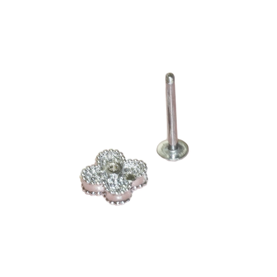 Lip studs stainless steel with rhinestones, various sizes
